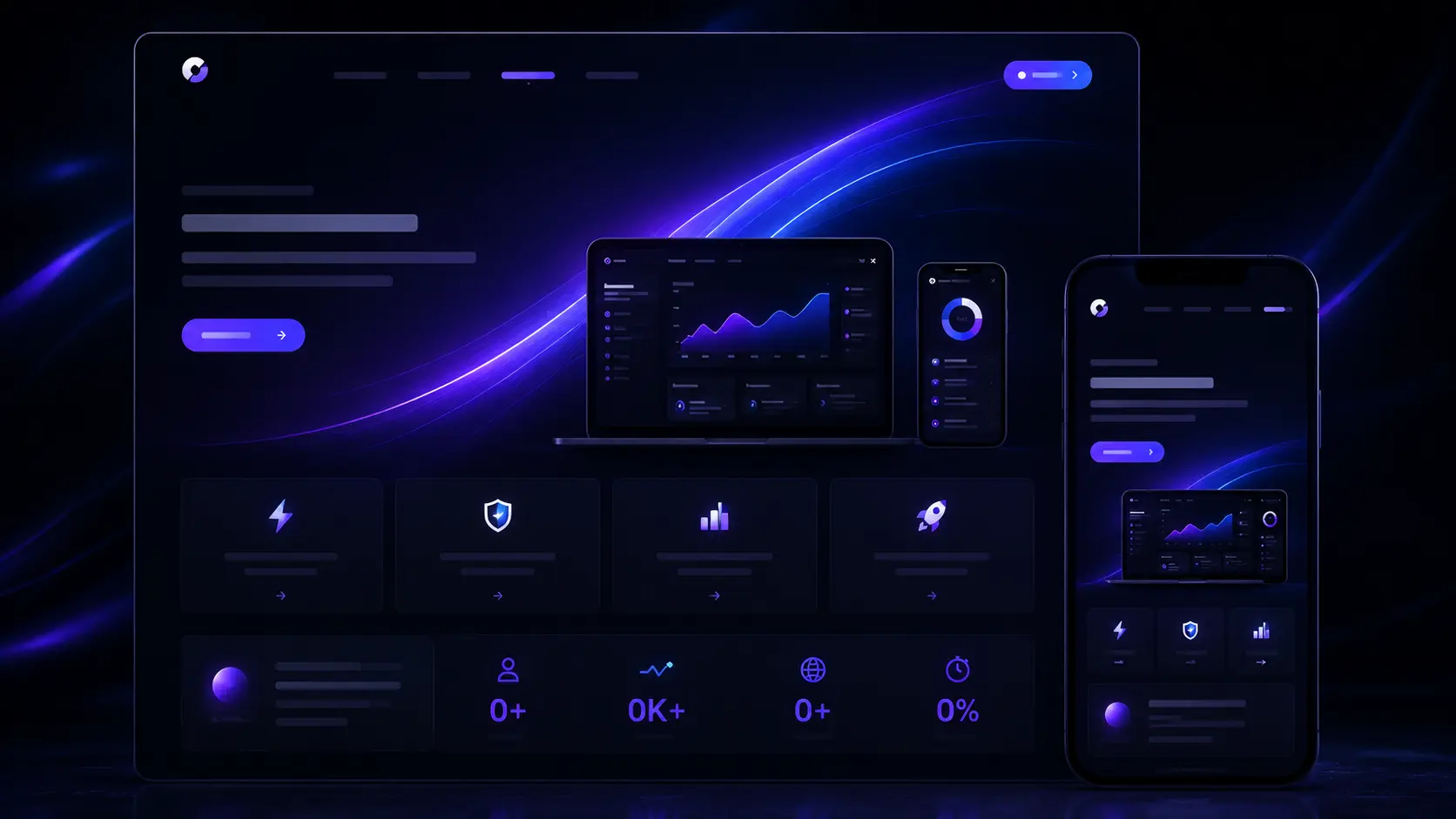 Modern responsive business website design mockup with premium UI and UX layout